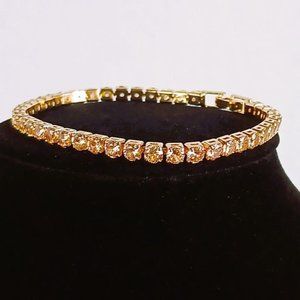 1ct Champagne Diamond Tennis Bracelet 18K Gold Womens Ladies Brown Diamonds NEW